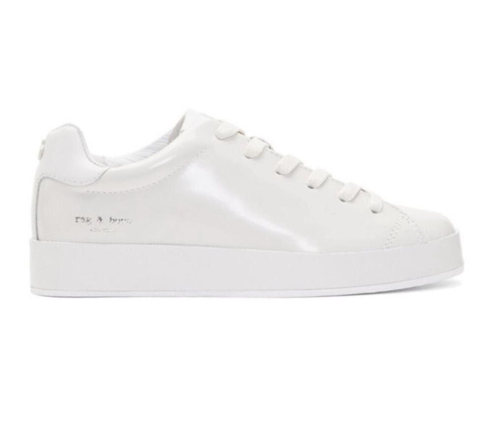 Rag & Bone R1 White Leather Sneaker Tennis Shoe Size 37 Fits US 6.5